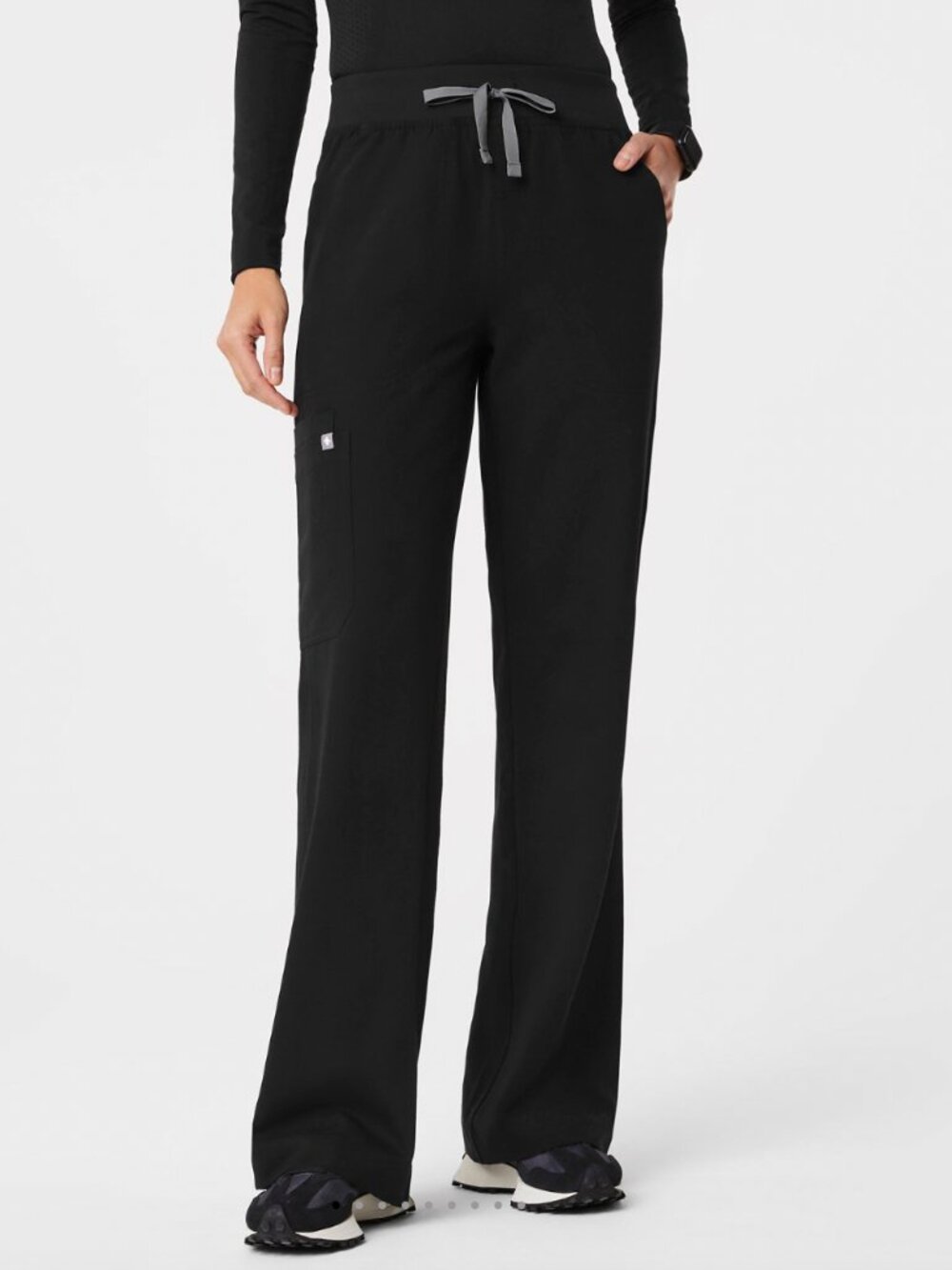 Figs Black High Waisted Isabel Wide Leg Scrub Pants
